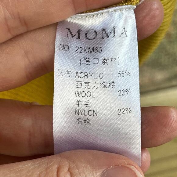 Moma Women's Mustard Yellow Cowl Neck Wool Blend Sweater Size 36 (S) - Picture 11 of 11